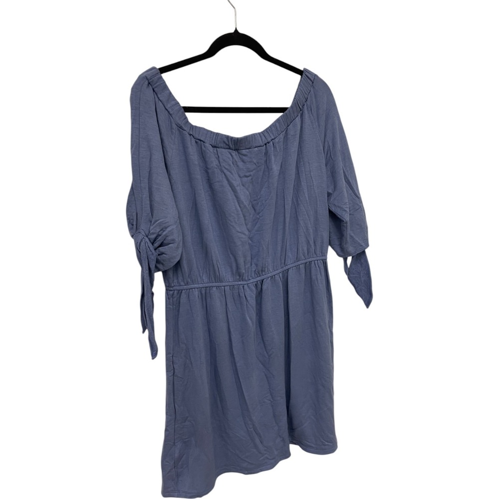 The Vanity Room Off Shoulder Dress Womens Size Plus 2X fleece‎ Blue Stretch NWT - Picture 6 of 16